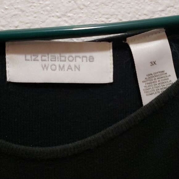 Liz Claiborne pink and black pattern block sweater 3x - Picture 2 of 3